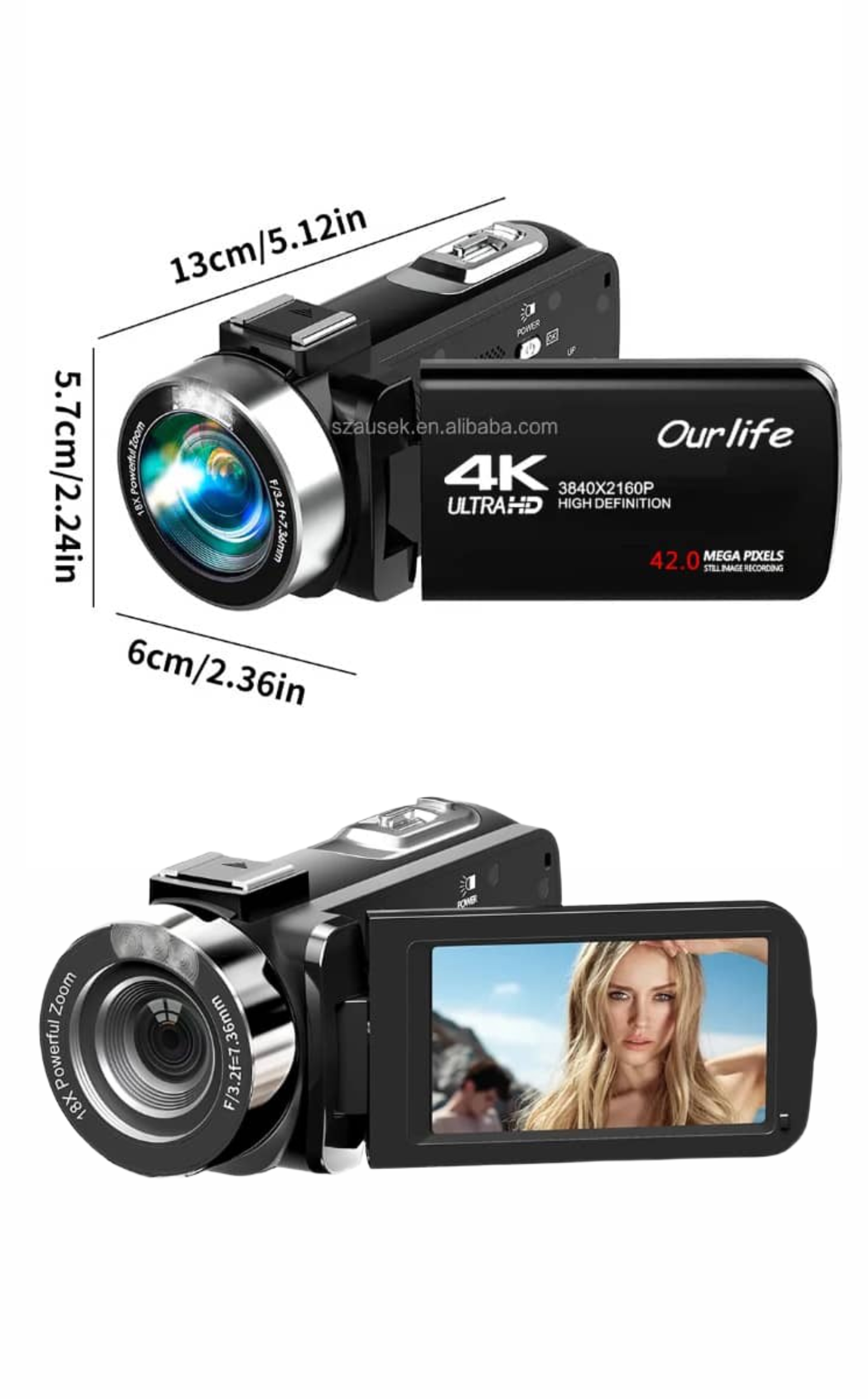 4K Ultra HD Digital Camcorder With Remote Control 